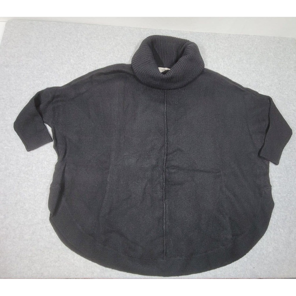 LOFT Tunic Women BLACK Mock Neck Long Sleeve Pullover  3/4 Sleeve Sz XS
